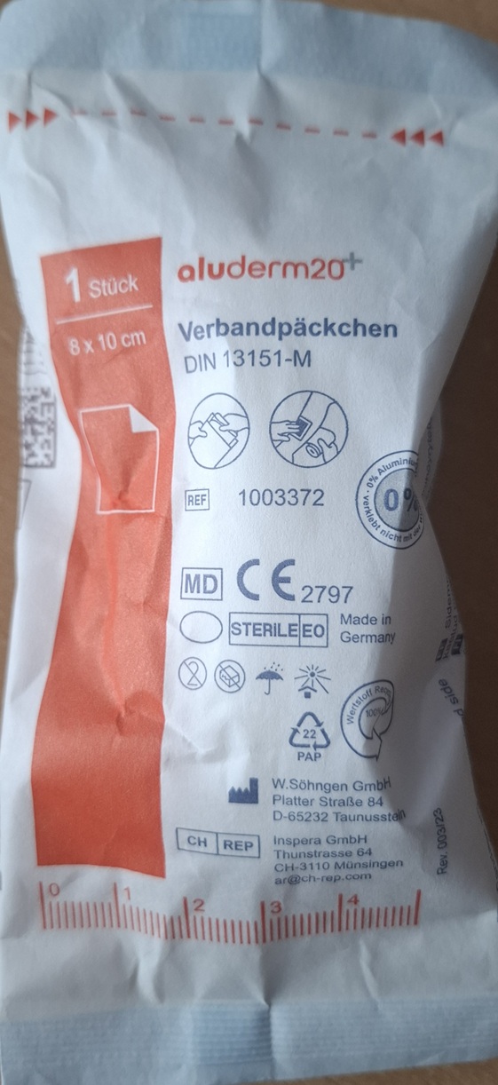 Verbandspäckchen steril mittel 8 x 10 cm - Ablaufdatum 2046