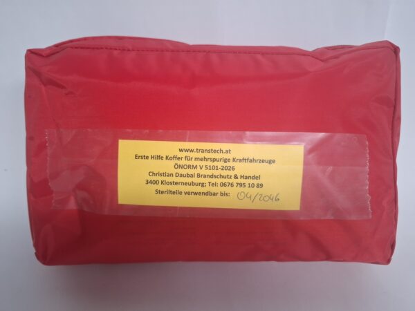mehrspurige KFZ Verbandtasche - Sterilteile Ablaufdatum 2046