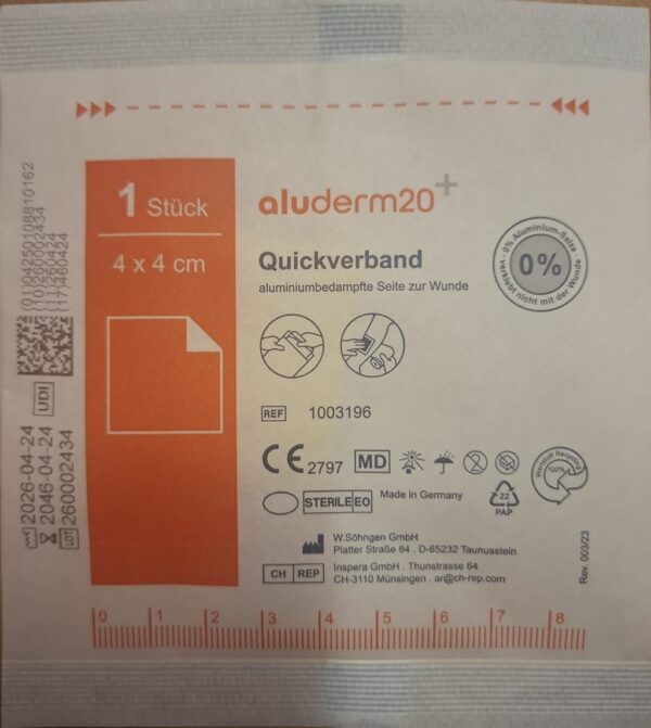 Fingerschnellverband/Quickverband 4x4 cm steril - Ablaufdatum 2046