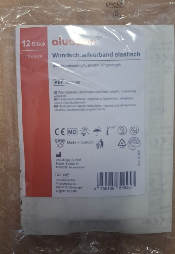 Wundschnellverband aluminiumbedampft, Packung zu 12 Stück