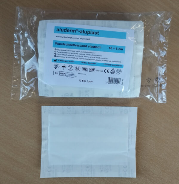 Wundschnellverband aluminiumbedampft 10x6 cm - 12 Stück
