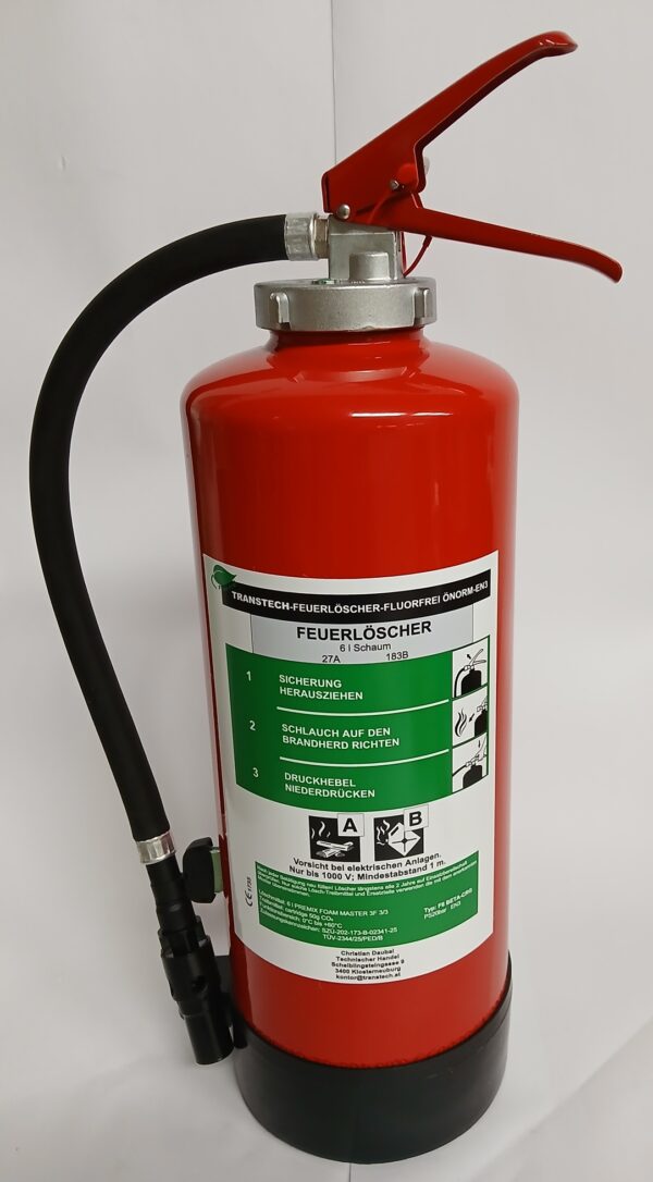 Schaum-Aufladefeuerlöscher 6 Liter FLUORFREI SB6H