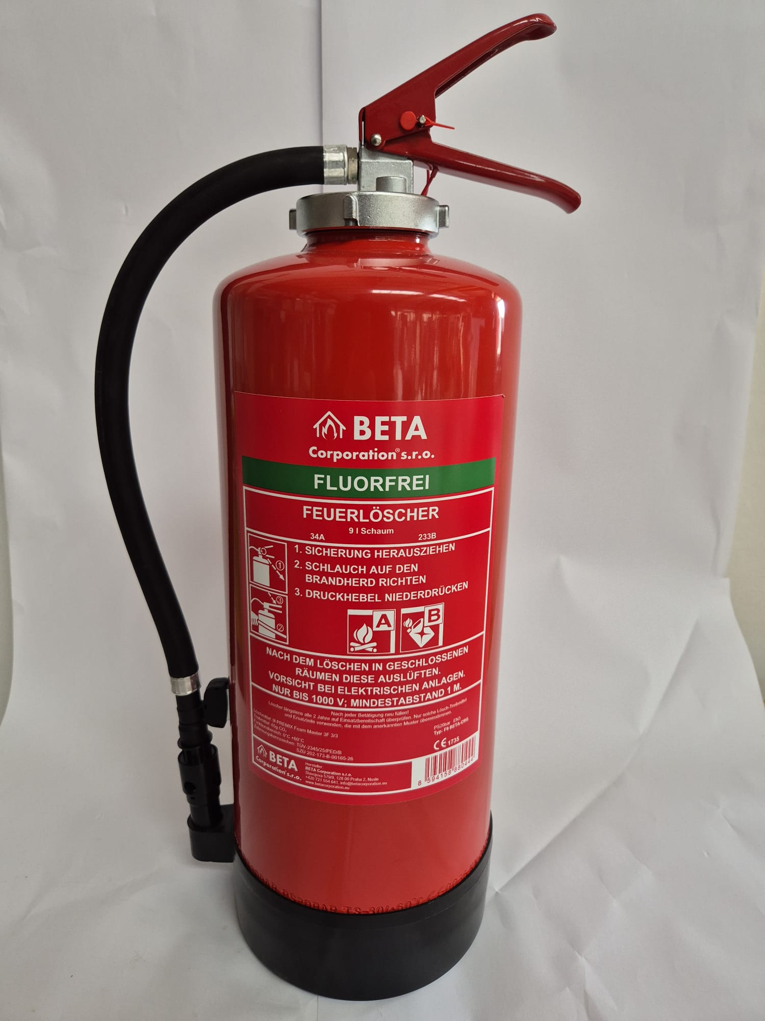 Schaum-Auladefeuerlöscher 9 Liter FLUORFREI - SB9H